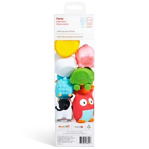Munchkin Farm Animal Bath Squirters - 8 Pack for Babies