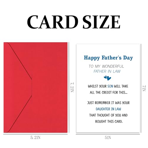 Funny Father in Law Father's Day Card 5x7 Cheeky Greeting Card with Envelope