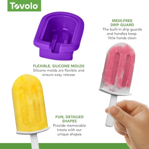 Tovolo Stackable Silicone Popsicle Molds with Drip Guards - 4 Pack