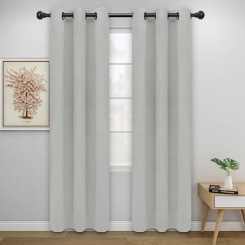 Easy-Going Thermal Blackout Curtains - 34x84 Inch Greyish White, 2 Panels