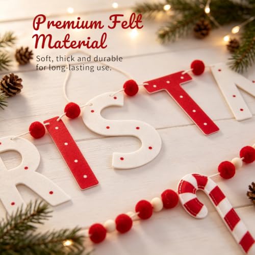 Christmas Gingerbread Man Banner Set - Multi 3 Pack Holiday Decorations with Candy Cane & Merry Christmas Letters