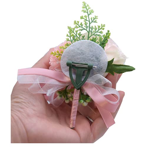 Blue Artificial Corsage and Boutonniere Set - Silk Rose & Carnation