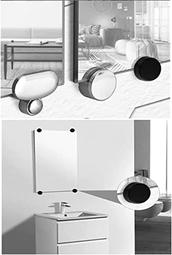 Zinc Alloy Round Mirror Clips - 8 Pcs Wall Mount Bracket Set