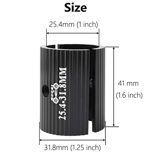 1Pair Bike Handlebars Shim Bicycle Clamp Spacers 25.4-31.8MM Conversion Adapter Cycling Aluminum Alloy Stems Reducer Mountain Bike Parts and Components