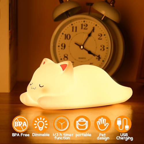 ZKLiLi Miyan-Pamao Cute Cat Night Light for Kids 16 Colors Dimmable Nursery