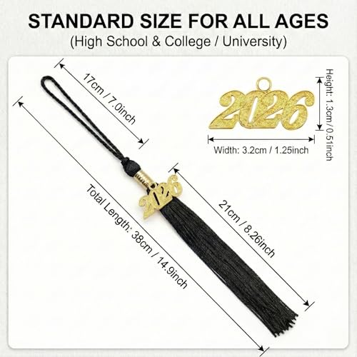 2026 Graduation Tassel with Gold Charm for Cap Decoration