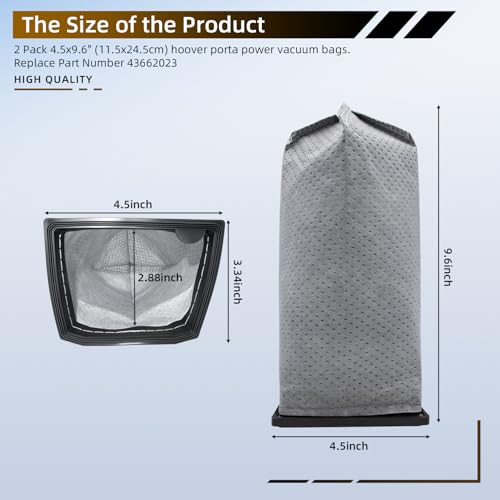 HEPA Filter Bags for Hoover Porta Power - 2 Pack Replacement