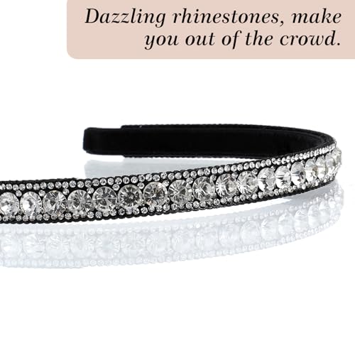 Mabor Rhinestone Headband for Women Sparkling Silver Bling Hair Band