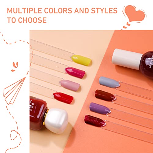 Subay 100pcs Clear Fan-shaped Nail Swatches Sticks with Ring Holder