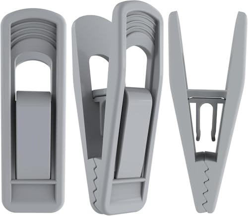 TOFIIGREM Hanger Clips Perfect for Velvet Hangers (Grey, 20 PCS),