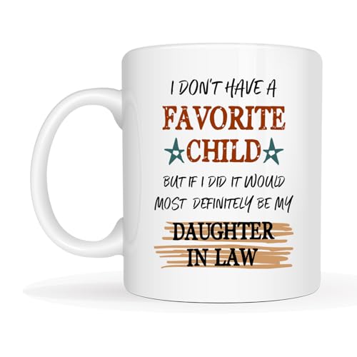 Funny Mother-in-Law Mug - Favorite Child Quote, 11 Oz Coffee Cup Gift