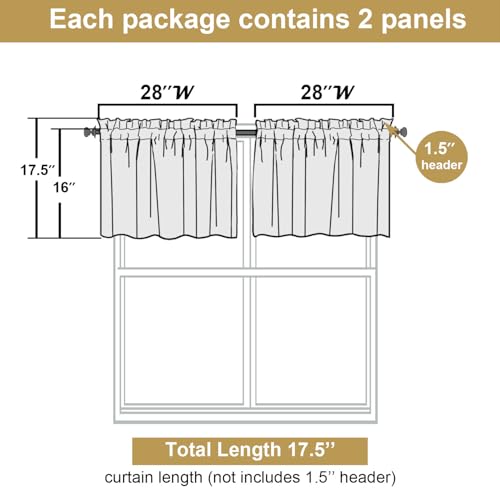 Sage Green Sheer Curtains - Jacquard Leaf Textured 2 Panels 28" W x 16" L