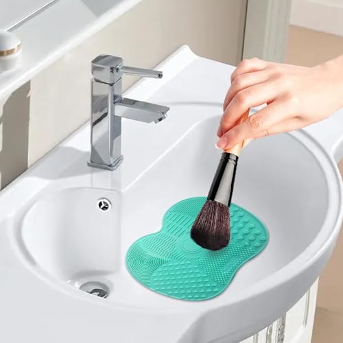 Silicone Makeup Brush Cleaning Mat 2 Pcs with Suction Cup Portable Pad