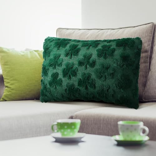 St. Patrick's Day Shamrock Pillow Cover 20x12 Inch Plush Decor