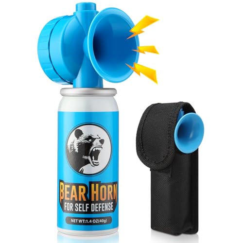 1.4oz Bear Horn Self Defense 123dB Loud Air Horn Audible up to 1/2 Mile Safety Air Horn for Wild Animals Bear Alarm for Hiking Climbing Camping and Outdoor Protection