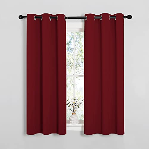 NICETOWN Burgundy Blackout Curtains - 34x54-Inch Grommet Drapes