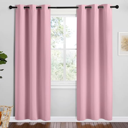 NICETOWN Blackout Curtains - Crystal Pink Room Darkening Drapes, 42x78 Set of 2