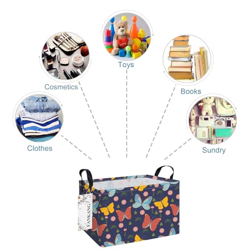 Collapsible Rectangular Colorful Butterfly Storage Basket - FANKANG