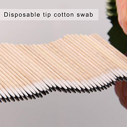 RIKWOG 200pcs Pointed Cotton Swabs 4-Inch Precision Wooden Handle