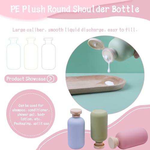Begino 6-Pack Leakproof Travel Bottles - 6.8 oz Squeeze Shampoo & Lotion Containers