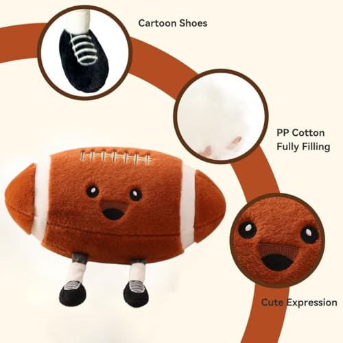 KUCCO 11-Inch Football Pillow with Legs - Plush Stuffed Animal