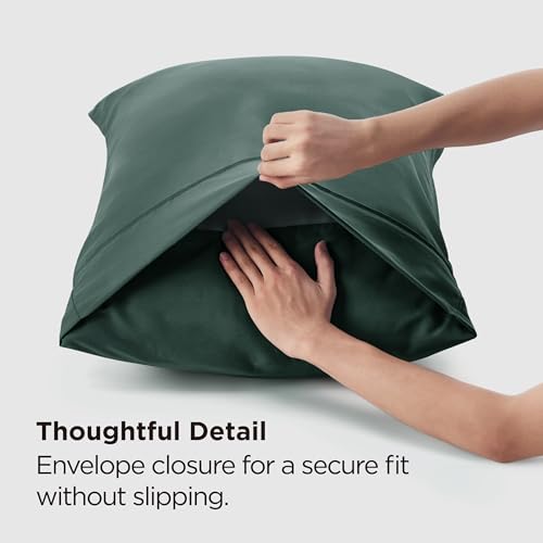 Bedsure Queen Pillow Cases Set of 2 - Forest Green, 20x30 Inches
