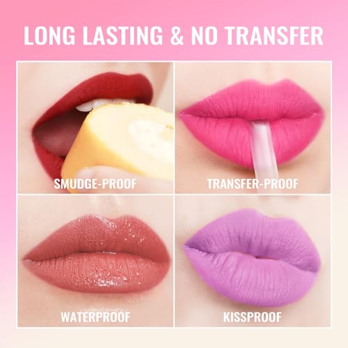 Oulac Hot Pink Matte Liquid Lipstick - Long Lasting No-Transfer Lip Color