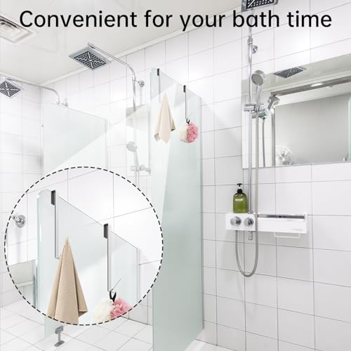 Linone 10 Inch Silver Shower Door Hooks - 3 Pack Towel Hooks