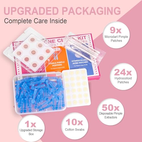 Vathery 3-Step Pimple Patch Kit with Microdart & Hydrocolloid Zit Covers