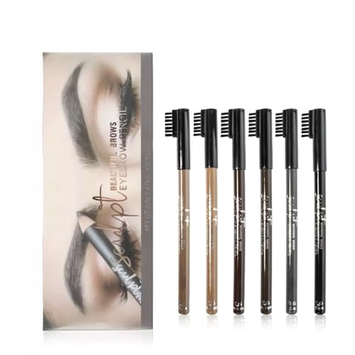 UOCK 6-Color Eyebrow Pencil & Eyeliner Set Long-Lasting Waterproof