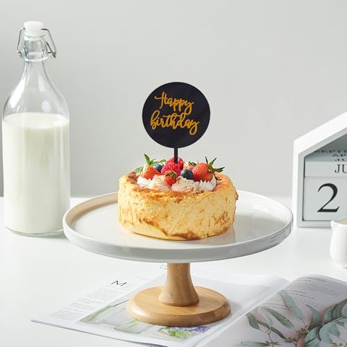 Elegant Black Acrylic Happy Birthday Cake Topper - 3.94" x 6.49"