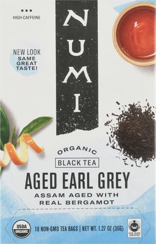 Numi Organic Earl Grey Black Tea Bags - Bergamot, 18 Ct (Pack of 2)