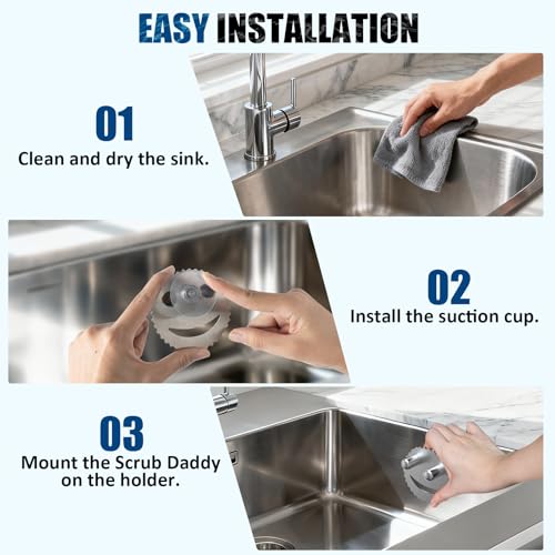 Silver Stainless Steel Smiley Face Sponge Holder with Suction Cup