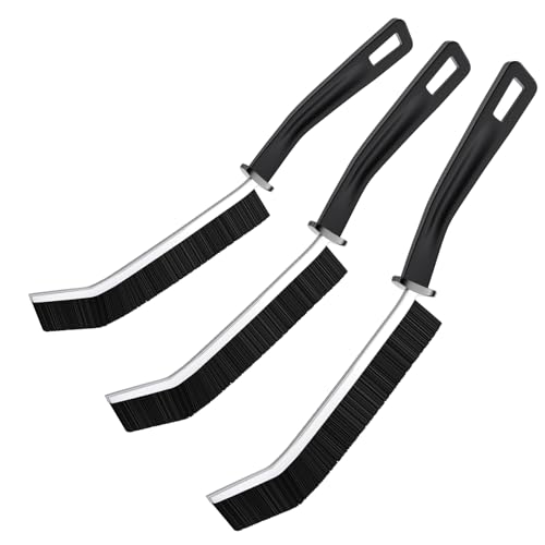 MKCISELW Stiff Bristle Cleaning Brush Set - 3 Pack for Bathroom & Narrow Spaces