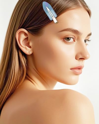 Mini Skater 2.36" Creaseless Hair Clips No Bend Blue 2PCS