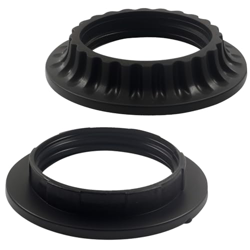 Hordion Lamp Shade Rings - 4 Pack E26 Socket Replacement, Black
