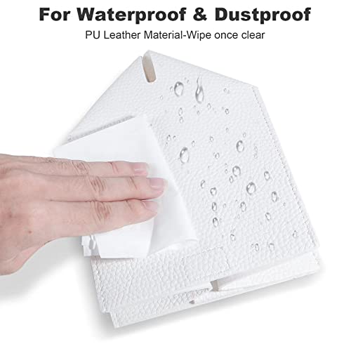 VIVIDLY White PU Leather Tissue Box Holder - 2 Pack, 5x5x5 inches
