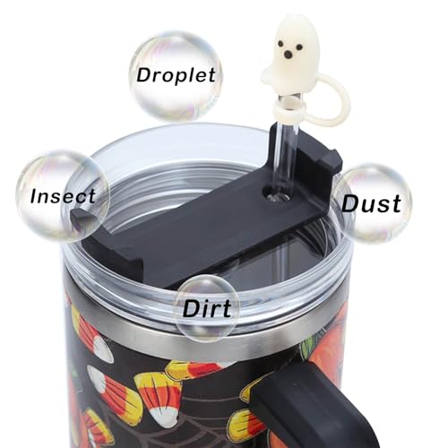 Halloween Ghost Silicone Straw Cover Caps for Stanley Cups - 4PCS