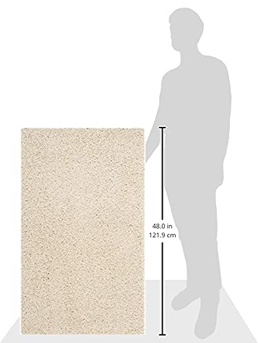 SAFAVIEH Laguna Shag Collection Accent Rug - 2'3" x 4', Beige, Solid Design, Non-Shedding & Easy Care, 2-inch Thick Ideal for High Traffic Areas in Entryway, Living Room, Bedroom (SGL303B)
