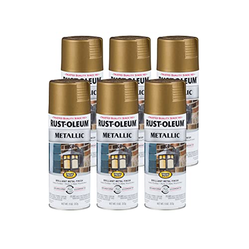 Rust-Oleum Stops Rust Metallic Spray Paint Champagne Bronze 11oz Pack of 6