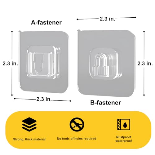 Koja 5-Pack Wall Organizer with Adhesive Snap Buckles - No Drilling Needed