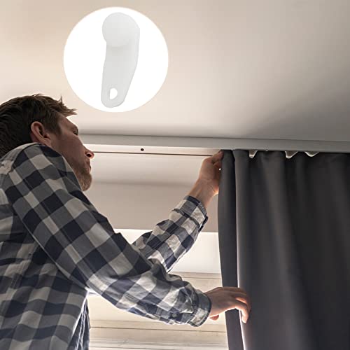 Litoexpe 50-Piece White Curtain Track Glider Hooks for Easy Installation