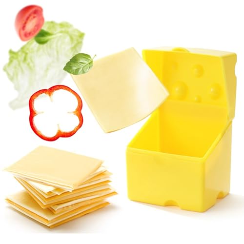 CREHNIL Cheese Slice Storage Container - Yellow ABS Fridge Keeper