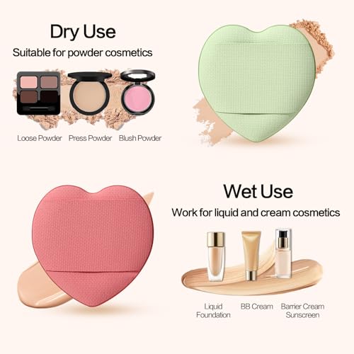 Borvynox Mini Finger Powder Puff 12 Pcs Heart Makeup Sponges
