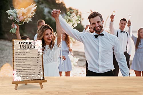 Bridal Shower Games Over Or Under Rustic Wood Boho Floral 30 Cards