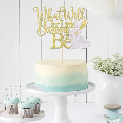 Easter Gender Reveal Cake Topper - What Will Our Little Bunny Be