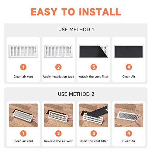 Activated Charcoal Air Vent Filters 4x12 Inch - 6 Pack
