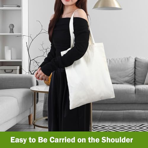 Black Canvas Tote Bags - 2 Pcs, 15x16 Inch Eco-Friendly Reusable