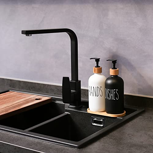 MOMEEMO Bamboo Soap Dispenser Pump Replacement Black 2-Pack for MOMEEMO Dispensers