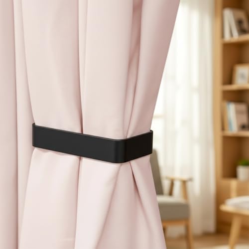 Grevosea 2-Pack Adhesive Curtain Holdbacks - No Drill Tiebacks for Home Decor